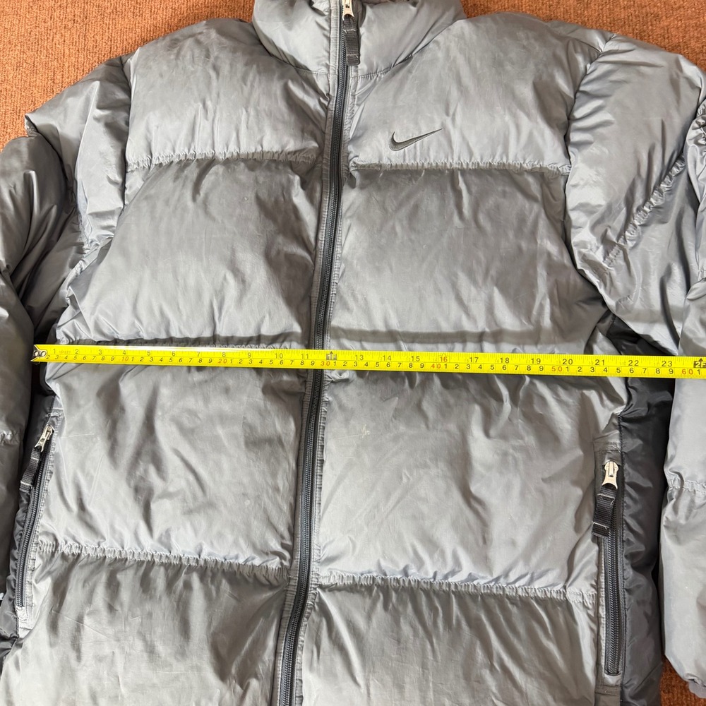 Nike Mens Puffer Jacket Silver Grey Down Fill Full Zip Large RN 56323 Goose down - Picture 13 of 14
